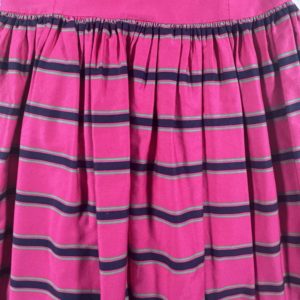 Ralph Lauren Striped Fit Flare Dress Girls 12‎ Pink Navy Sleeveless Button Back